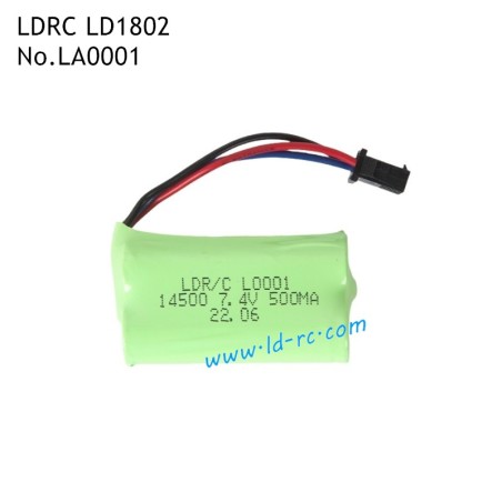 LDRC LD1802 RC Car Parts 7.4V 500mAh SM-3P Head Battery LA0001