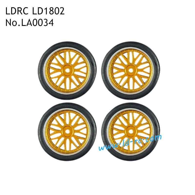 LDRC LD1802 RC Drift Car Accessories Yellow Drift Tires LA0028