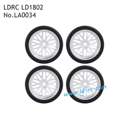 LDRC LD1802 RC Drift Car Accessories Silver Drift Tires LA0034-1