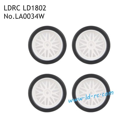 LDRC LD1802 RC Drift Car Accessories White Drift Tires LA0034W