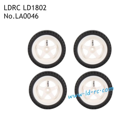 LDRC LD1802 RC Drift Car Accessories White Tires LA0046