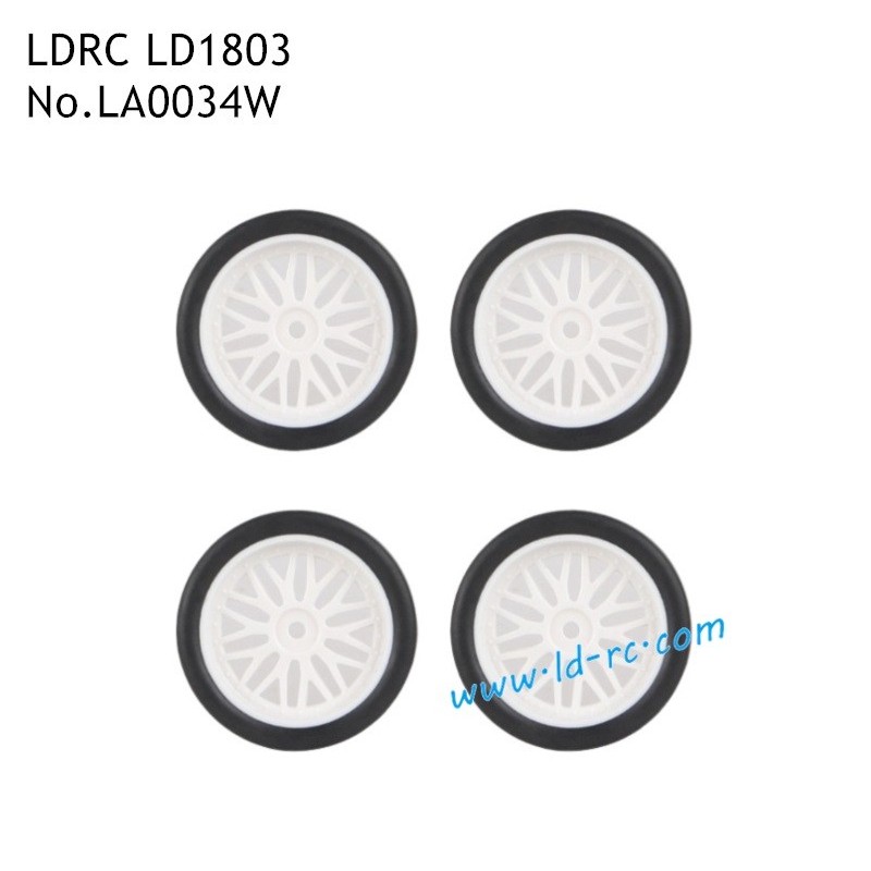 White Tires LA0034W Parts for LDRC LD1803 High Speed Drift RC Truck