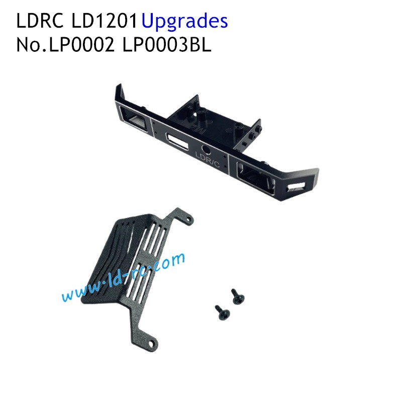 LP0003BL LP0002 LDRC LD1201 Uprgade Parts Metal Front Bumper and Metal Guard Black