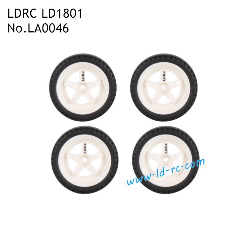 LDRC LD1801 RC Drift Car Parts White Drift Tires LA0046