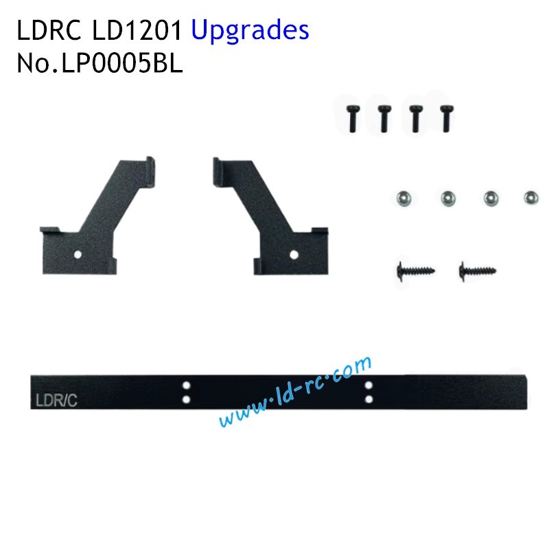 LDRC LD1201 Upgrade Parts Black Metal Rear Bumper LP0005BL