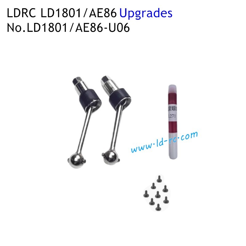 Upgrade Parts Metal Driveshaft Set 1801/AE86-U06 for LDRC LD1801/AE86 RC Drift Car