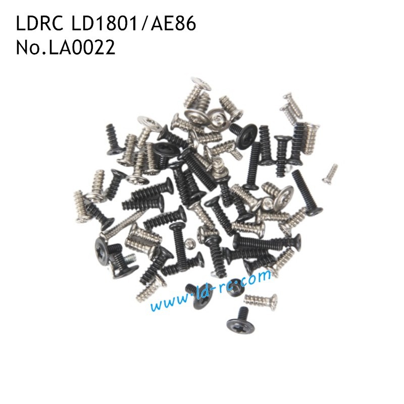 Full Body Screw Kit LA0022 Spare Parts for LDRC LD1801/AE86 1/18 High Speed RC Drift Car