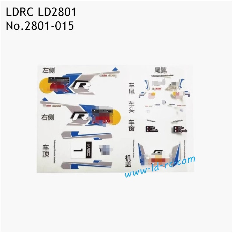 LDRC LD2801 1/28th RC Truck Parts Sticker 2801-015