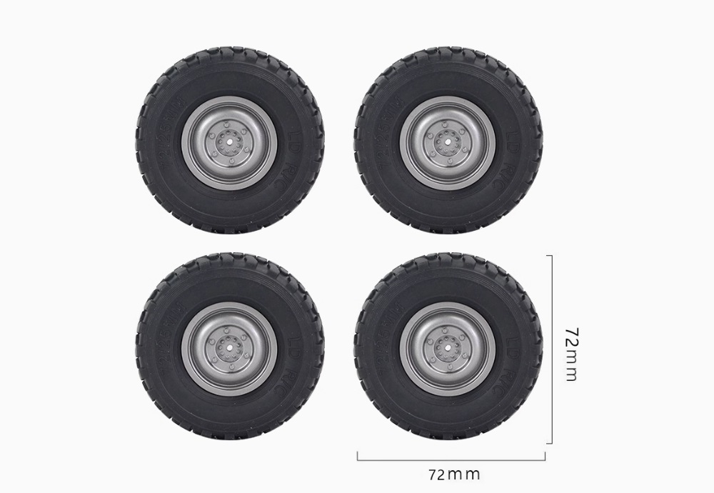 LDRC LD1201 Upgrade Parts Off-road Soft Tires Black Dimension Overview