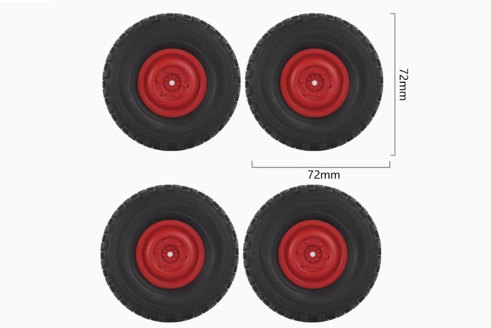 LDRC LD1201 Upgrade Parts Off-road Soft Tires Red Dimension Overview