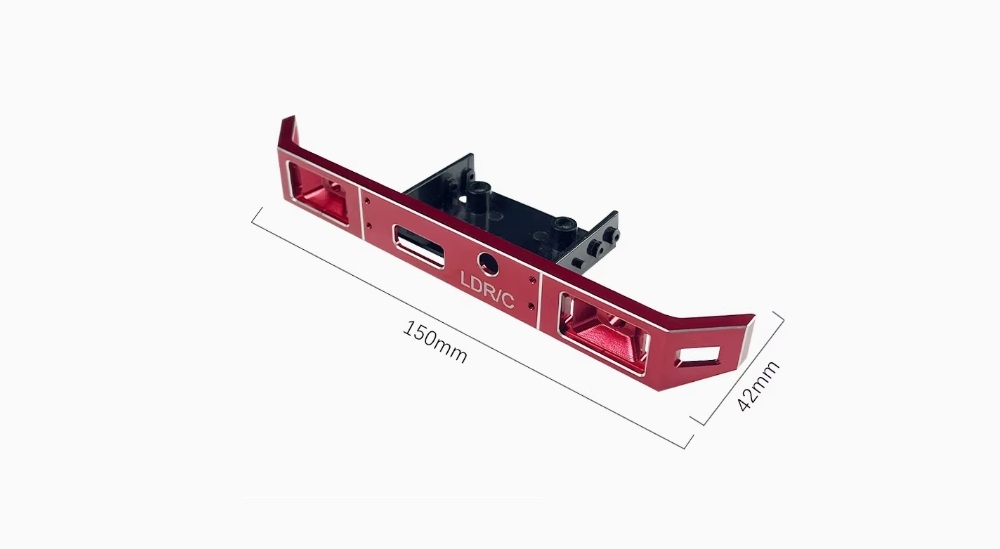 LP0003R LDRC LD1201 Uprgade Parts Metal Front Bumper Red Overview