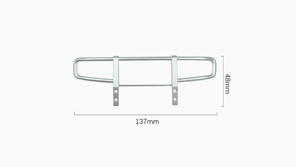 LP0004S LDRC LD1201 Uprgade Parts Metal Front_ Upper Bumpers Silver Dimension Oversion