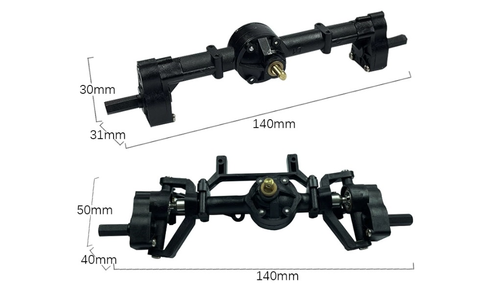 LDRC LD1201 PD-06 RC Climbing Crawler Parts Front and Rear Axles L0045