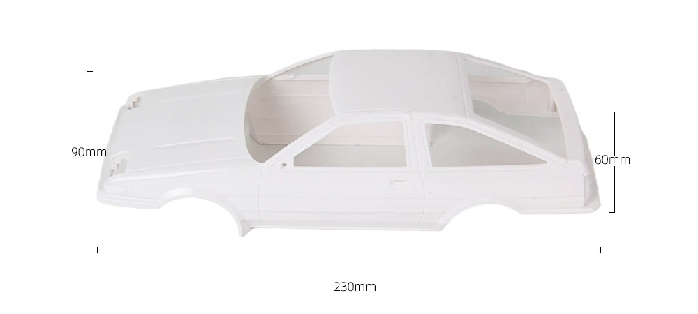 White Car Shell LA0013 Parts for LDRC LD1801/AE86 RC Drift Car