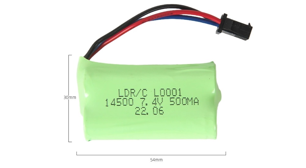 LDRC LD1802 RC Car Parts 7.4V 500mAh SM-3P Head Battery LA0001