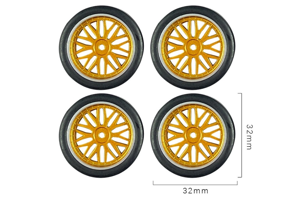 LDRC LD1899 2.4G RC Car Parts Drift Tires Yellow Dimension Overview