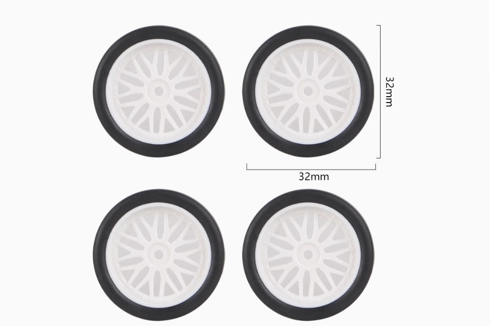 LDRC LD1899 2.4G RC Car Parts Drift Tires White Dimension Overview