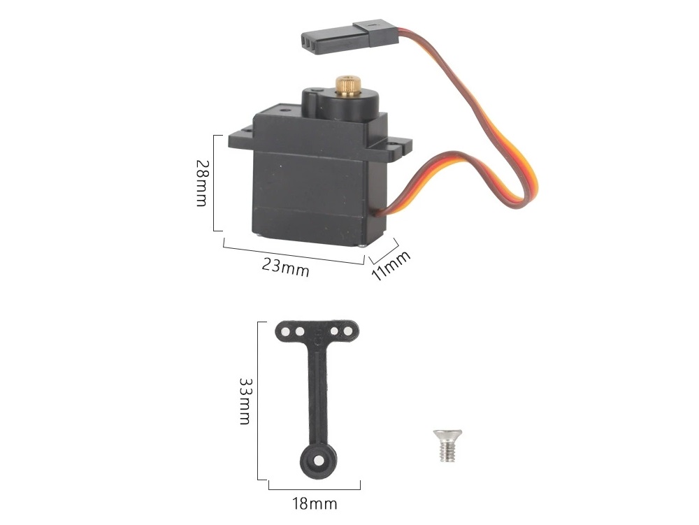 9g Servo Upgrade Parts for LDRC LD1899/A99 RC Truck Dimension Overview