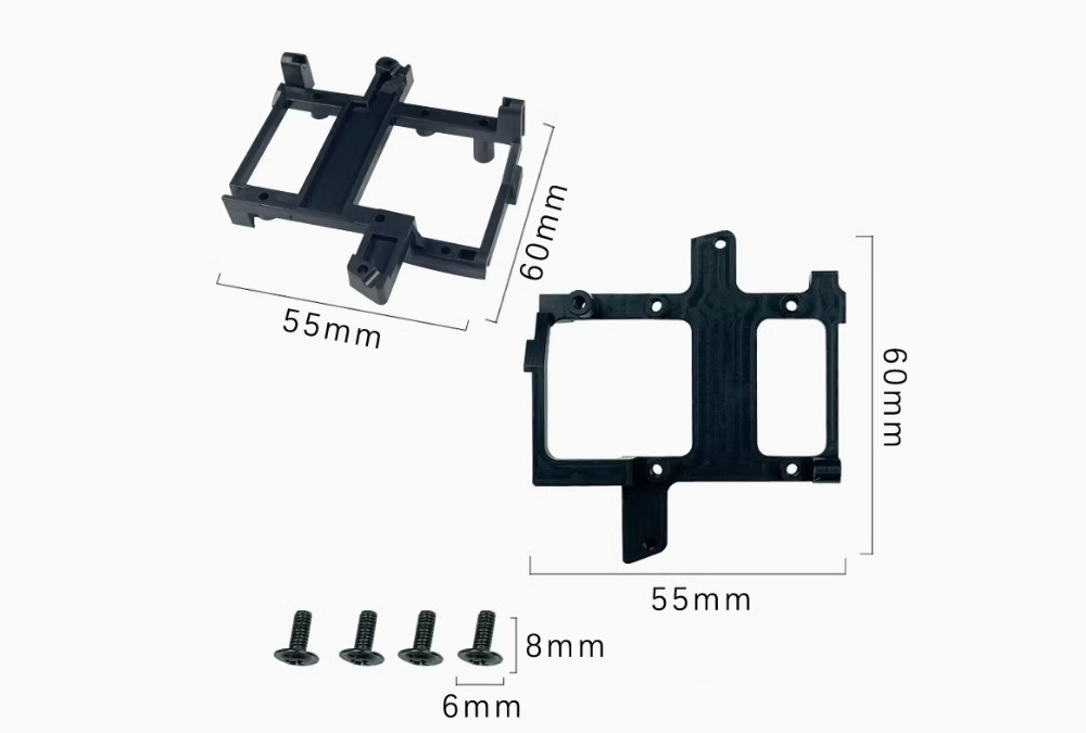 LDRC P-06 1/12 Scale Upgrade Parts Metal Shift Servo Mount Black Dimension Overvirw